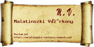 Malatinszki Várkony névjegykártya